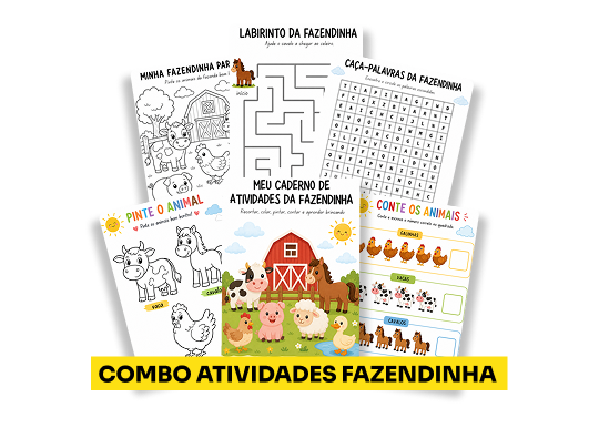 Atividade Fazendinha Infantil + 4 Bônus