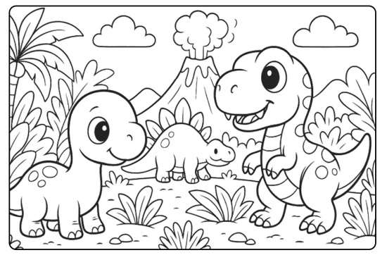 Livro de Colorir Dinossauros - 01